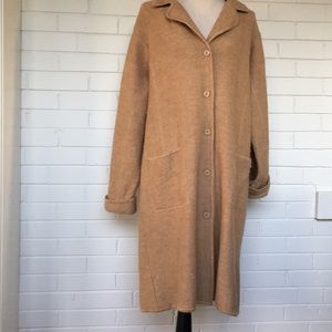 Camel Wool Sweater Coat